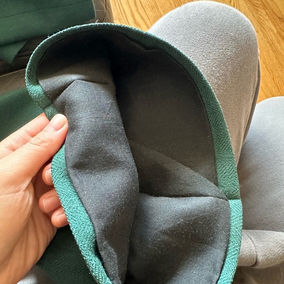 Emerald Green Wide Leg Wool Pants - Picture 4 of 5